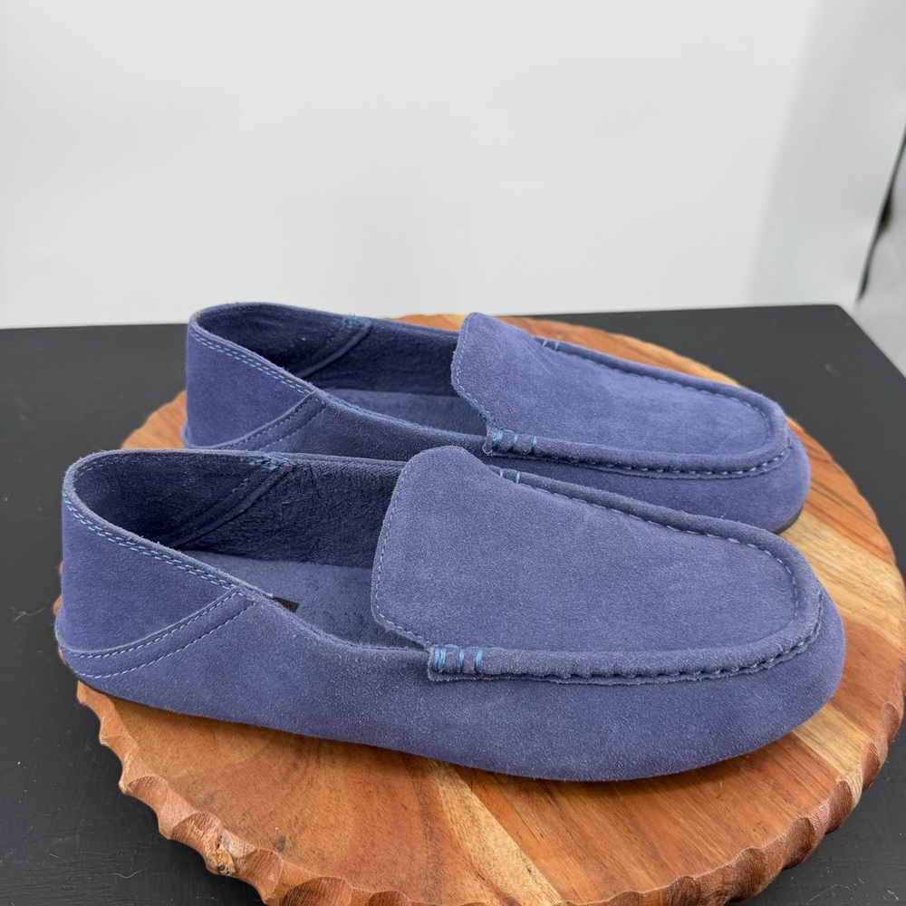 Nordstrom Leather Suede Milo Convertible Rubber Sole Slip-On Mens Blue Slipper